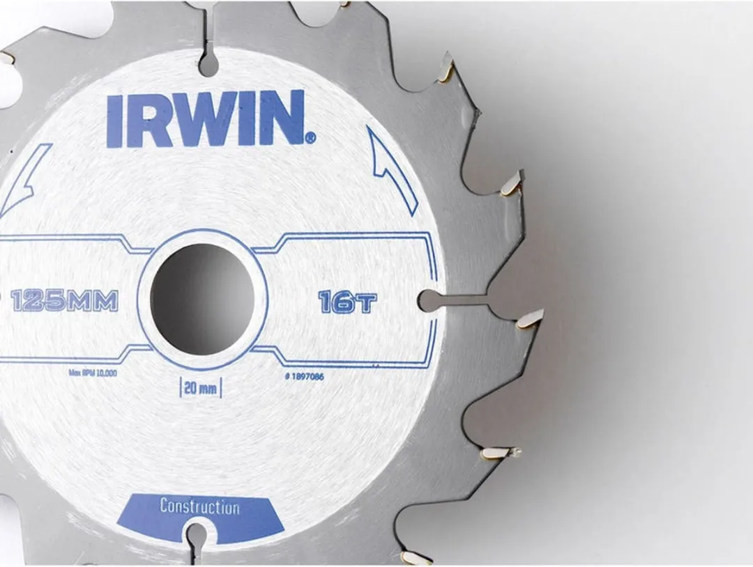Irwin Construction 1897086 Cirkelzaagblad Hout - Ø125mm 16T