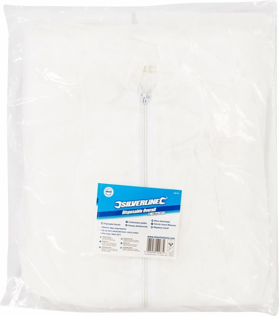 Silverline Overall Wegwerp XL - Wit