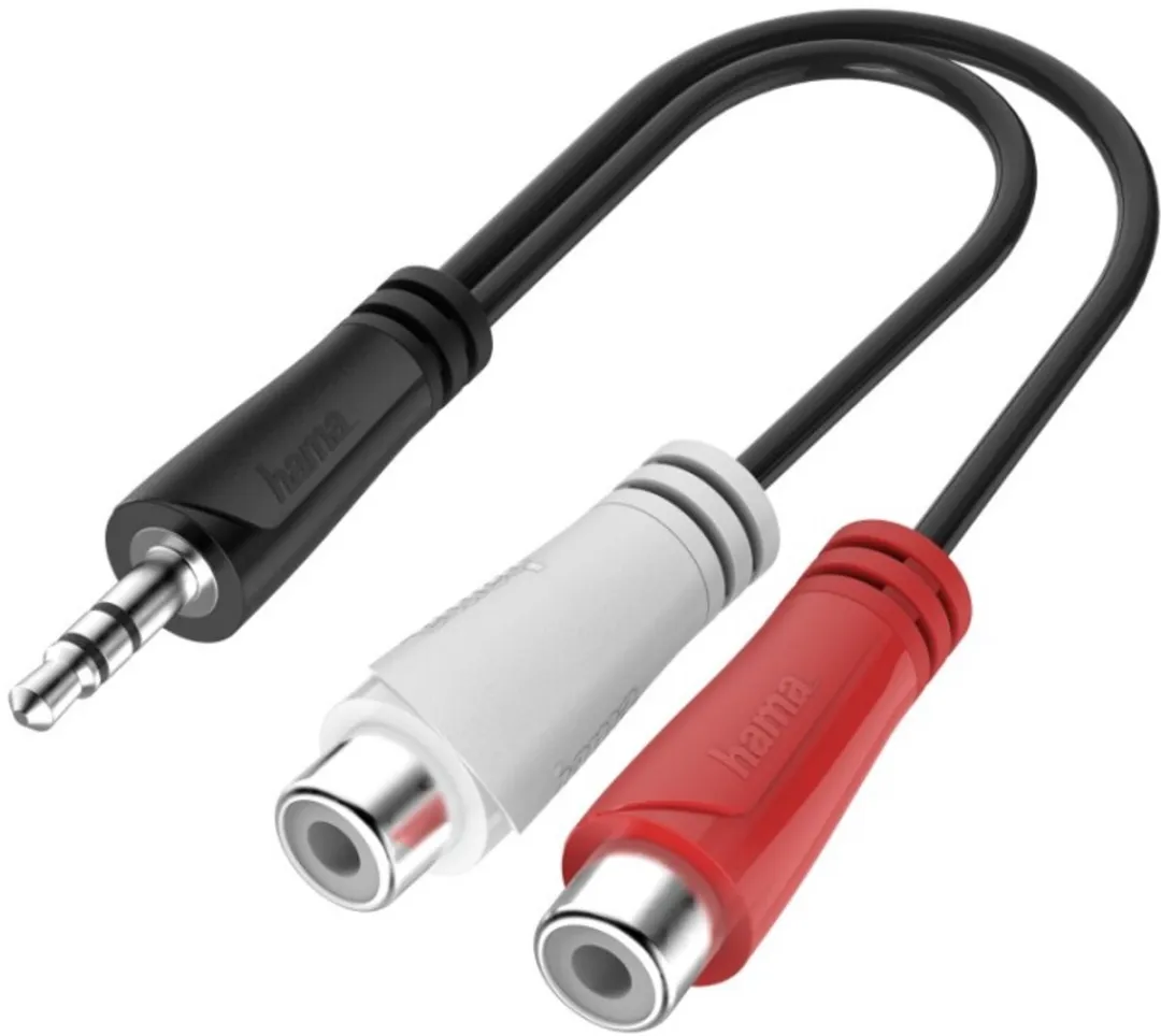 Hama 00200350 Jackplug-Cinch Aansluitkabel 3,5mm - 15cm - Zwart