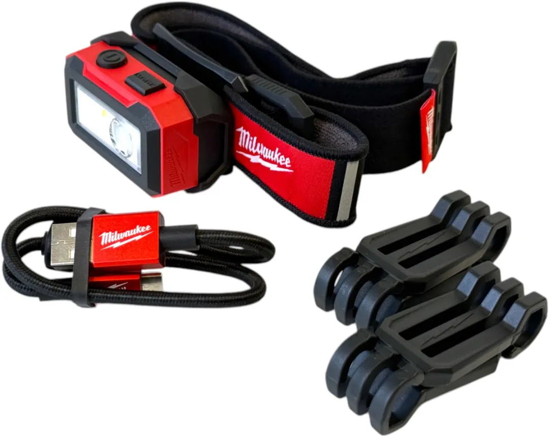 Milwaukee IR HL450 USB Oplaadbare Hoofdlamp 4933478587 - Rood/Zwart