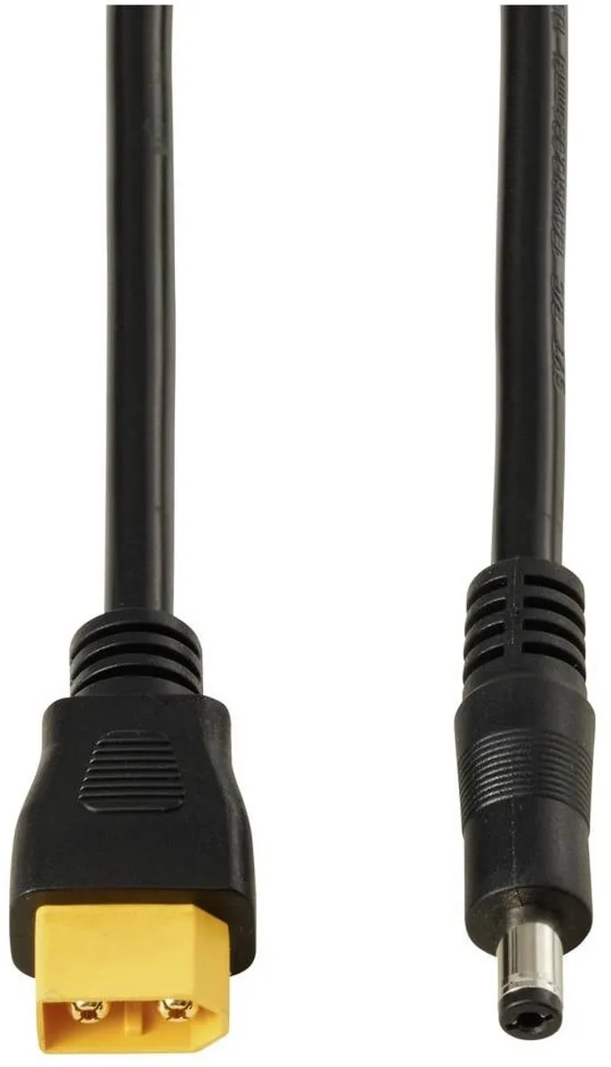Tru Components DC-stekker 2,1/5,5mm op XT60-kabel 0,5m TC-13619288 - Zwart