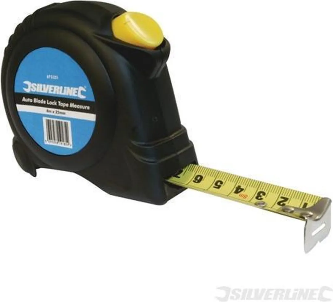 Silverline Rolmaat 8m x 25mm