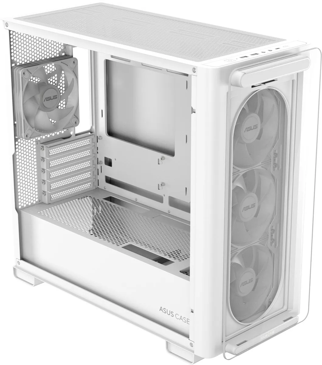 ASUS A23 PLUS TG ARGB Wit - ATX Behuizing - 3x 2.5" / 2x 3.5"