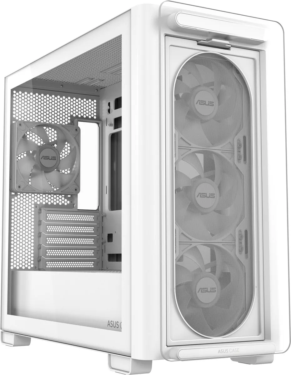 ASUS A23 PLUS TG ARGB Wit - ATX Behuizing - 3x 2.5" / 2x 3.5"