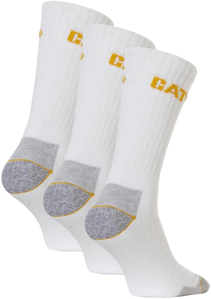 Caterpillar Witte Werksokken Heren - 3 Paar - Maat 46-50