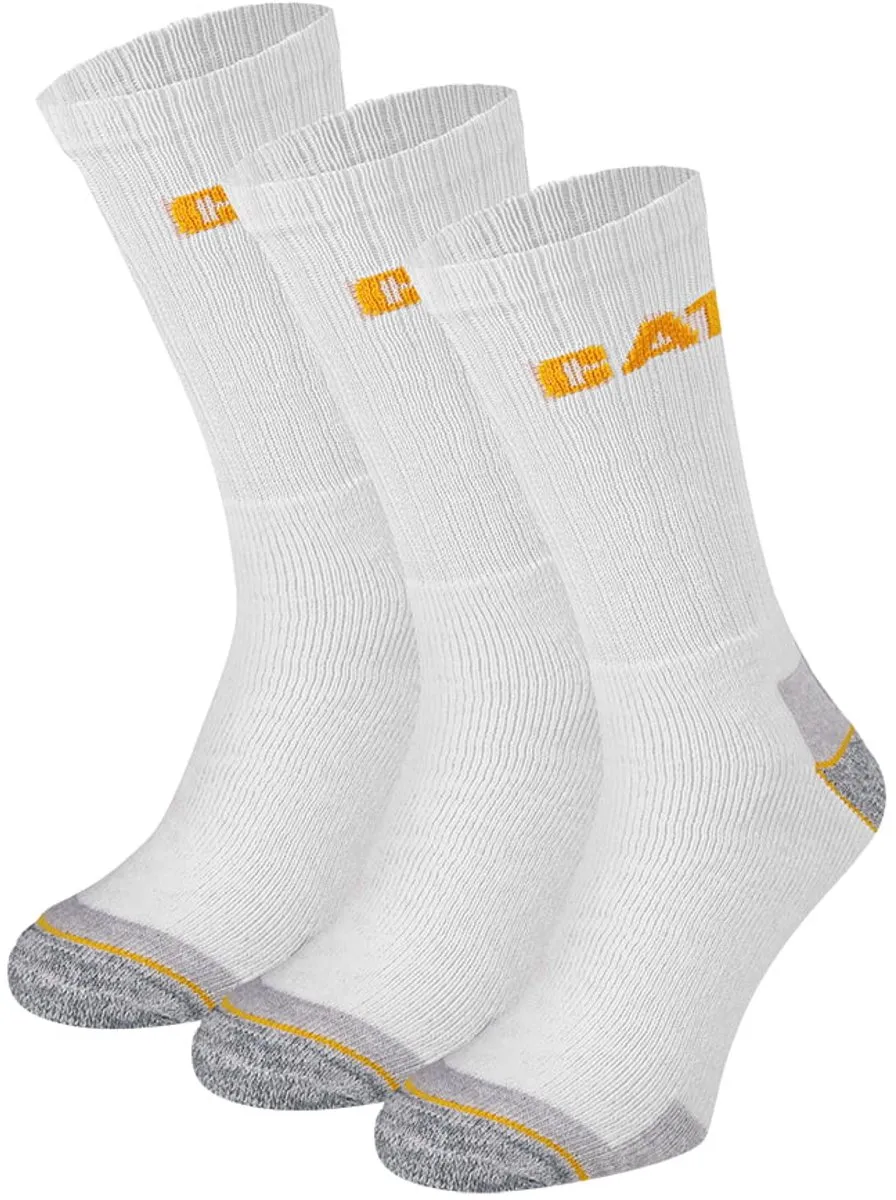 Caterpillar Witte Werksokken Heren - 3 Paar - Maat 46-50