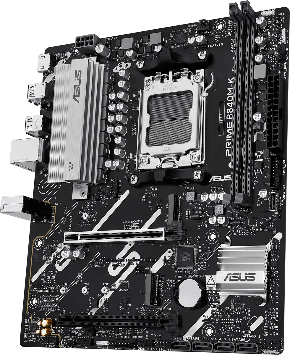 ASUS PRIME B840M-K AM5 Micro-ATX Moederbord - 2x M.2