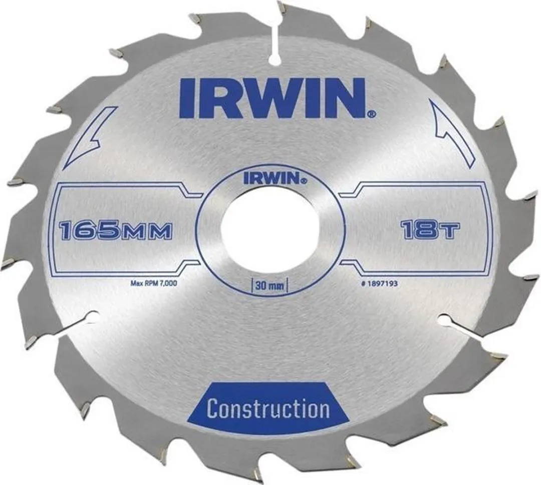 Irwin Construction Cirkelzaagblad 165mm 18T