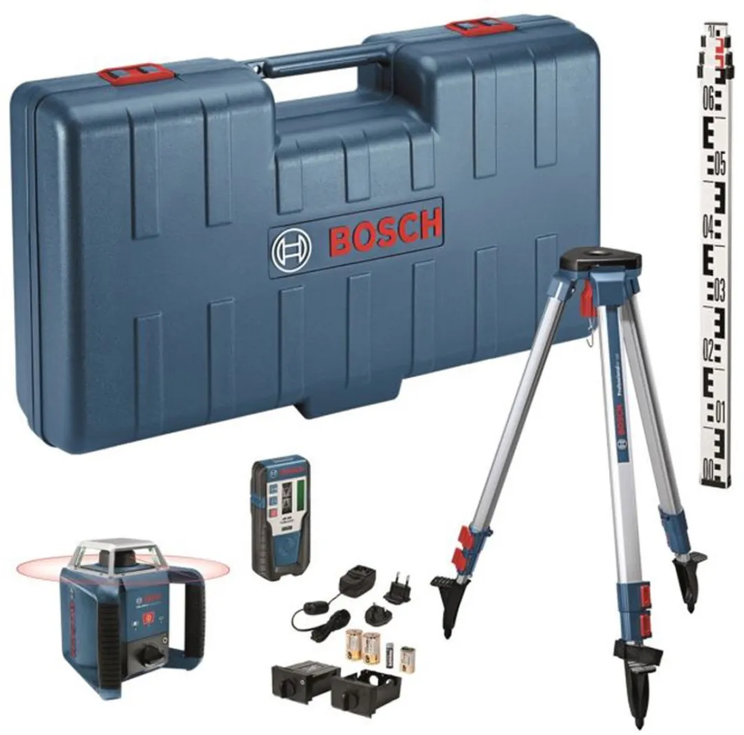 Bosch Professional GRL 400 H Rotatielaser Set - Rood + Ontvanger + Statief + Meetlat