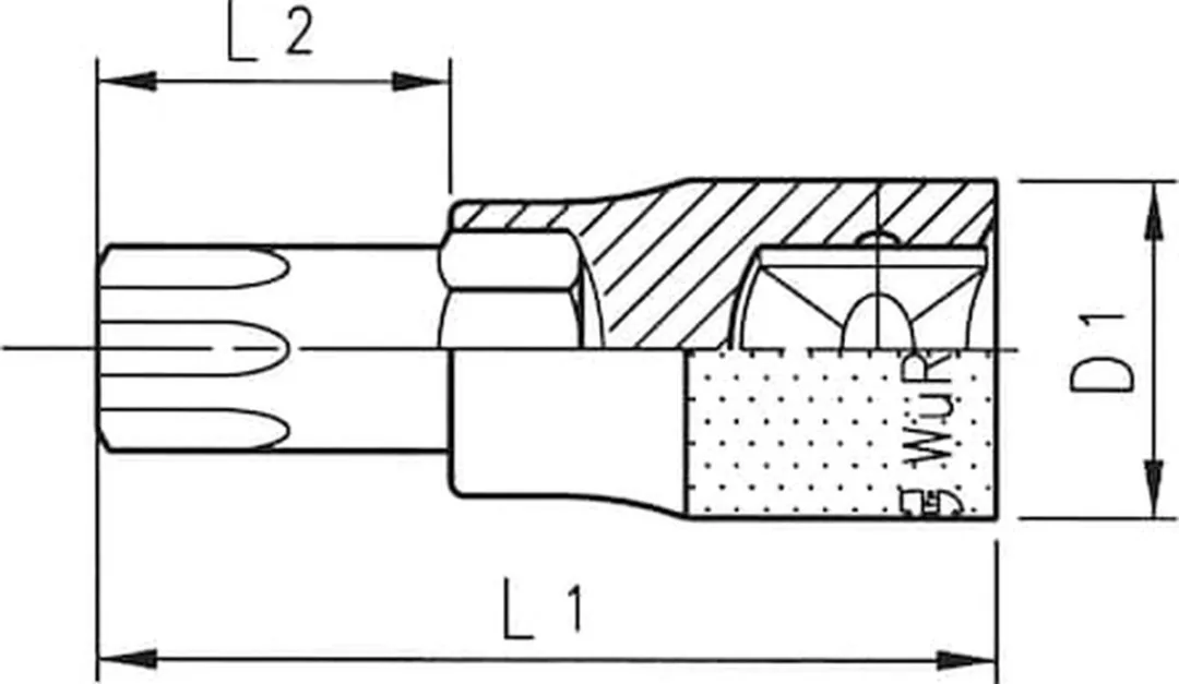 Würth 1/2 inch TX27 Dopsleutel - Zilver
