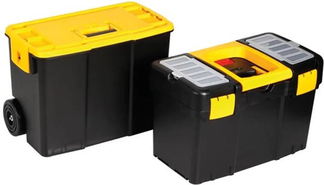 Perel Gereedschapskoffer MP70 2-delig - Polypropyleen - Zwart/Geel