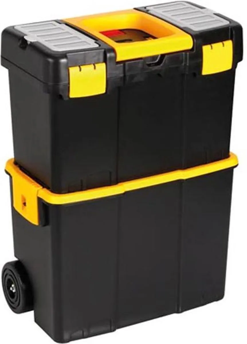 Perel Gereedschapskoffer MP70 2-delig - Polypropyleen - Zwart/Geel