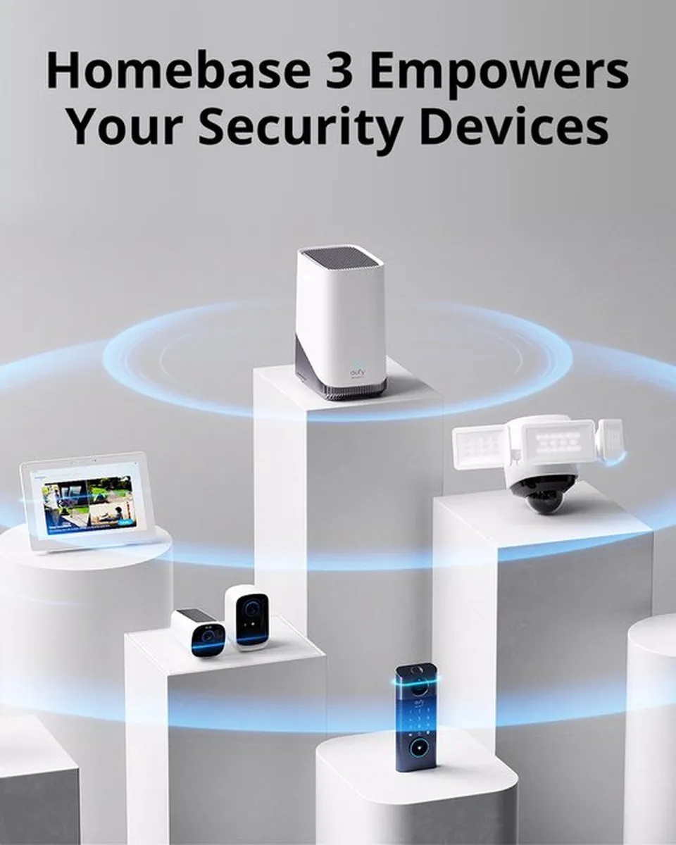 Eufy Security SoloCam S340 Bundel - 360° Buitencamera + Eufycam 3 + Homebase 3
