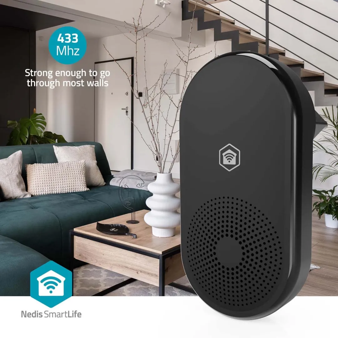 Nedis SmartLife Gong RF 433MHz - 55 Melodieën - Zwart - afbeelding 6 van 6