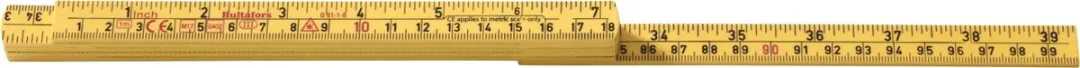 Hultafors G61-1-6GU Duimstok 1m - mm/inch - afbeelding 2 van 6