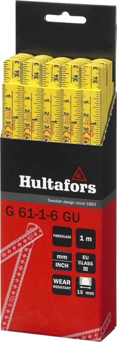 Hultafors G61-1-6GU Duimstok 1m - mm/inch - afbeelding 3 van 6