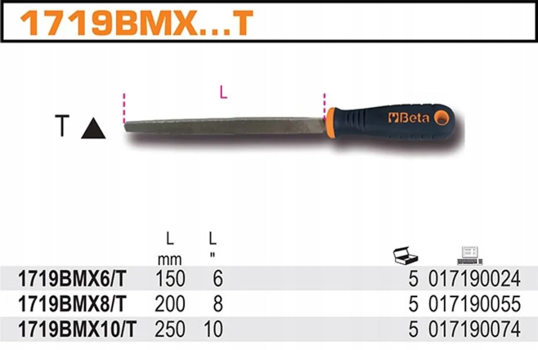Beta Driehoekige Vijl 200mm Composiet Handvat - 1719BMX8/T