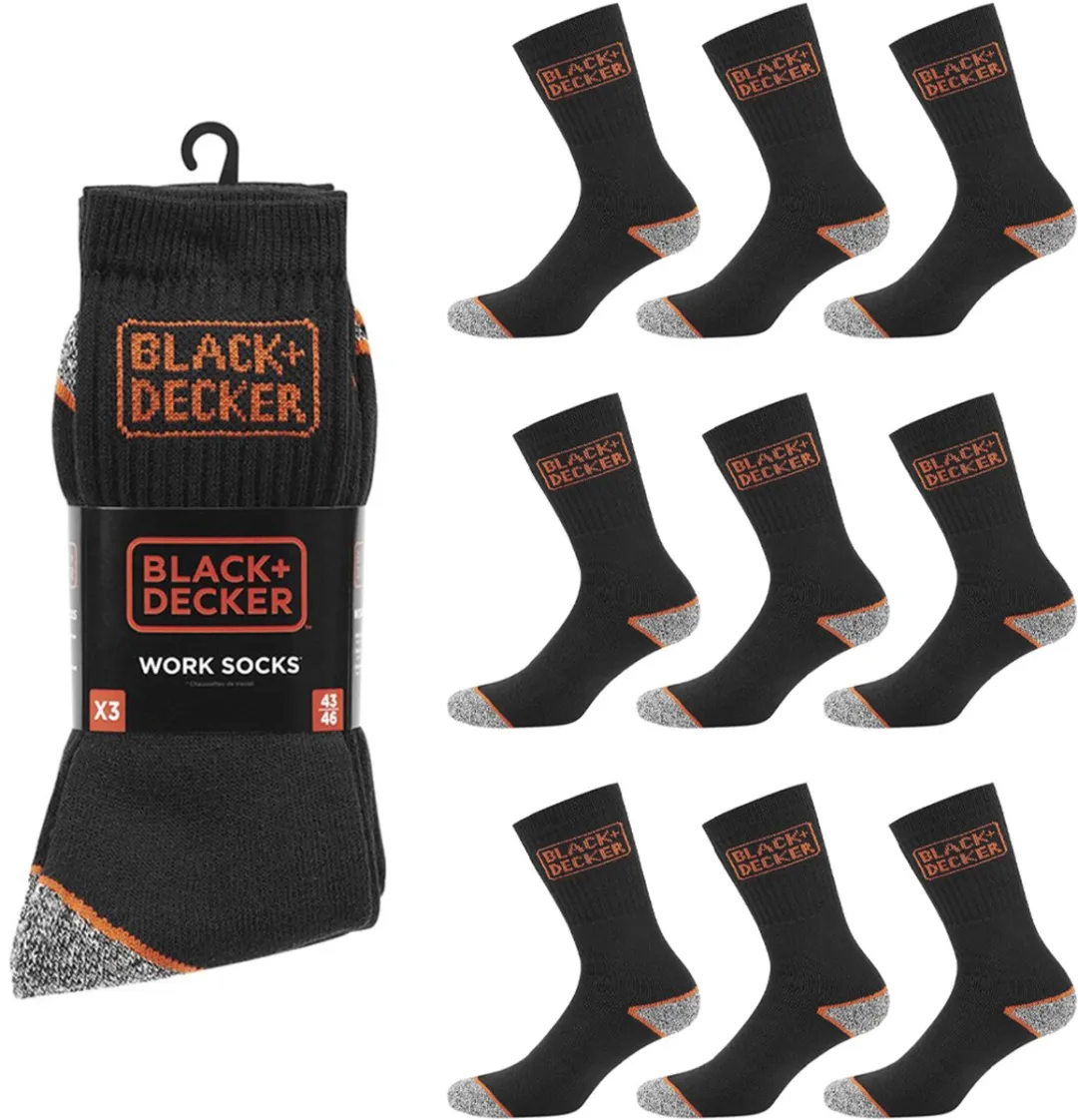 BLACK+DECKER Werksokken 9 Paar