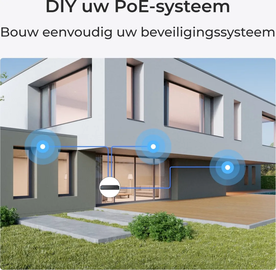 Reolink P334 Slimme 4K PoE Beveiligingscamera voor buiten, Ultra HD, Ondersteunt 256 GB, Detectie van personen/voertuigen/huisdieren
