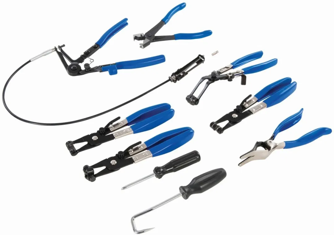 Silverline Slangklem Tangenset 9-delig 18-54mm - Blauw