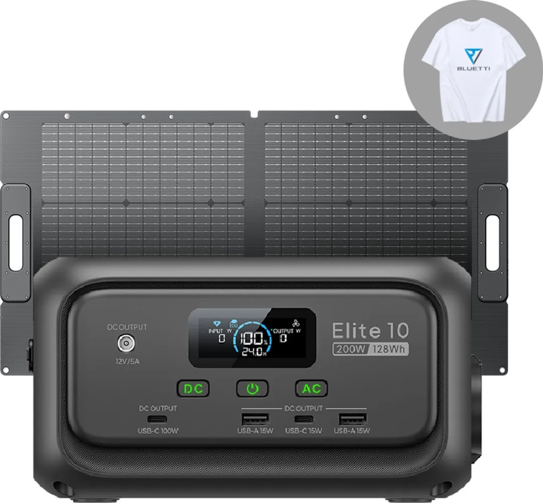 Bluetti Elite 10 200W Zonne-energiecentrale 128Wh