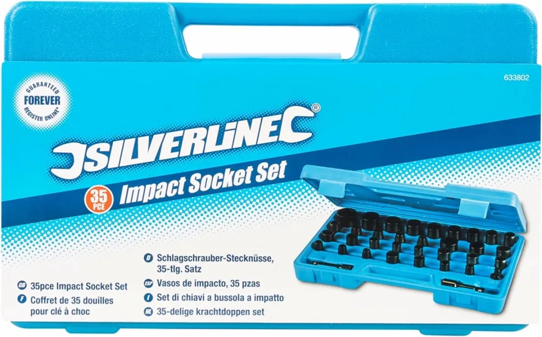 Silverline Krachtdoppenset 35-delig - Mat zwart - Chroom-vanadium - Metrisch/Imperiaal - afbeelding 6 van 6