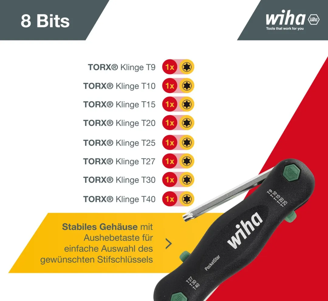 Wiha WH-23047 Torx T Schroevendraaier - Zwart/Zilver