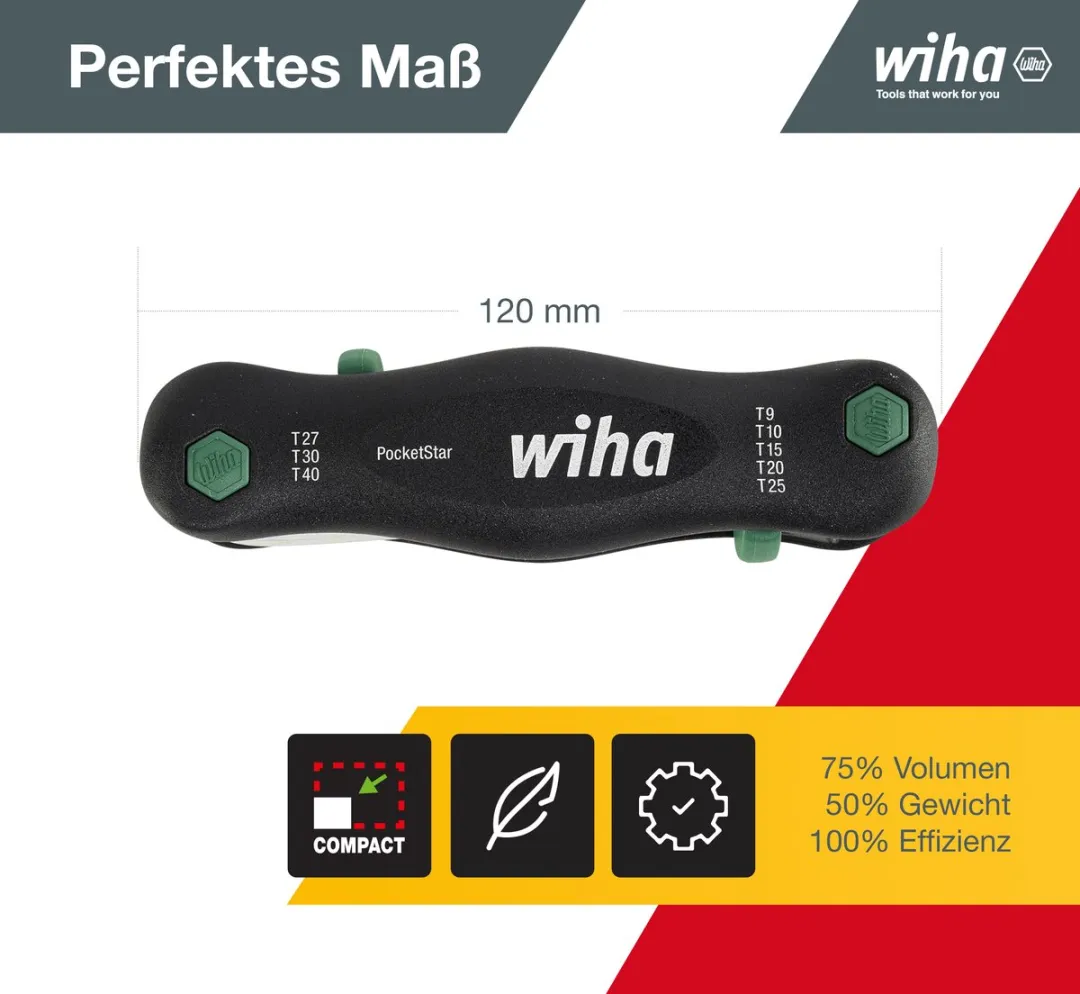 Wiha WH-23047 Torx T Schroevendraaier - Zwart/Zilver