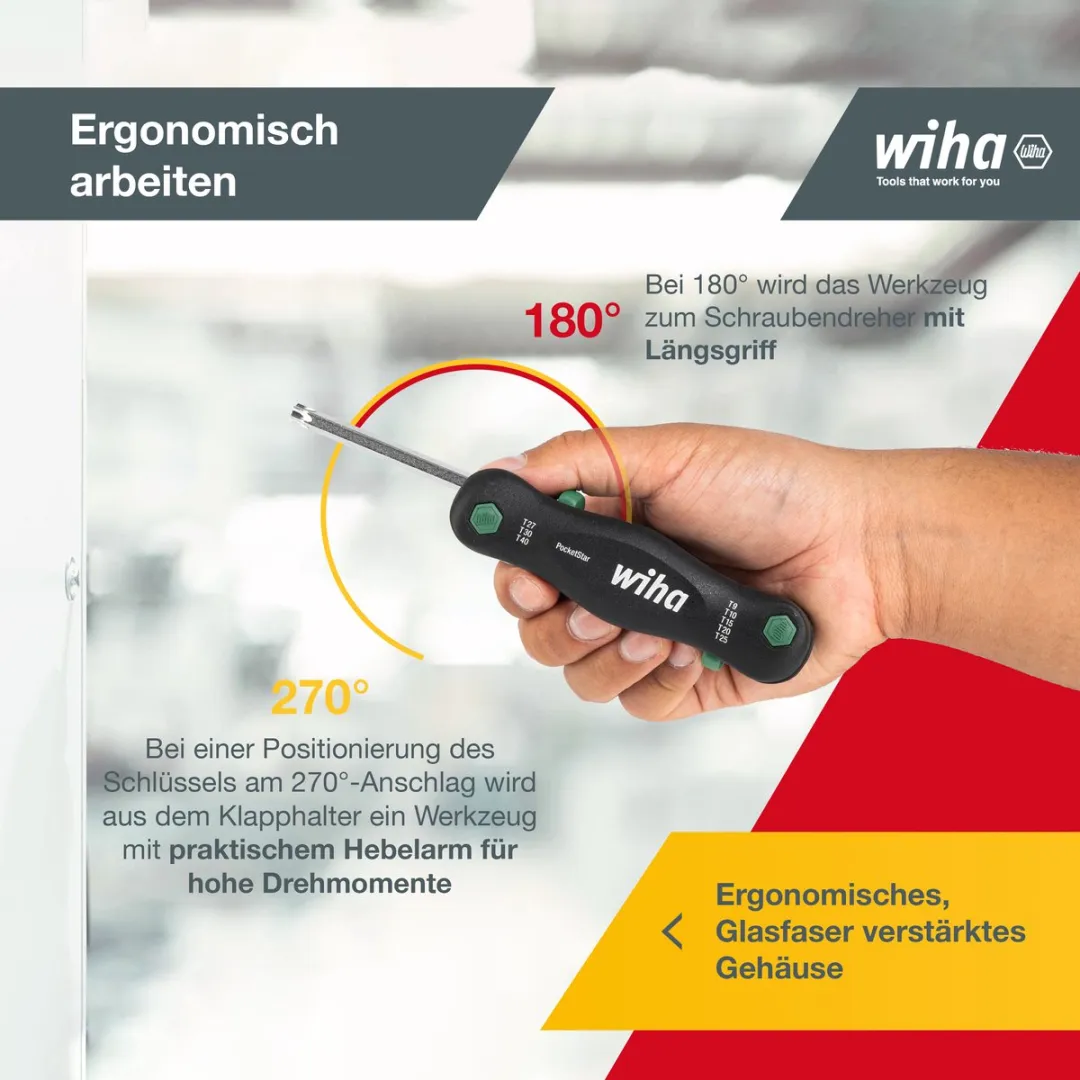 Wiha WH-23047 Torx T Schroevendraaier - Zwart/Zilver