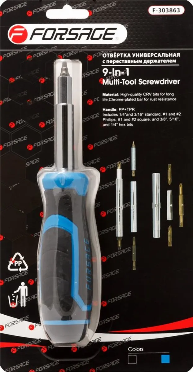 Forsage F-303863 Schroevendraaier 6-in-1 - Chromo-Vanadium