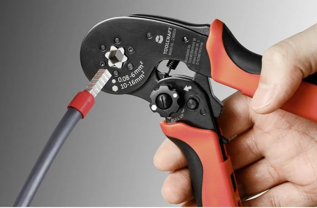 TOOLCRAFT Krimptang Adereindhulzen 0.08-16mm² - Snelverstelling