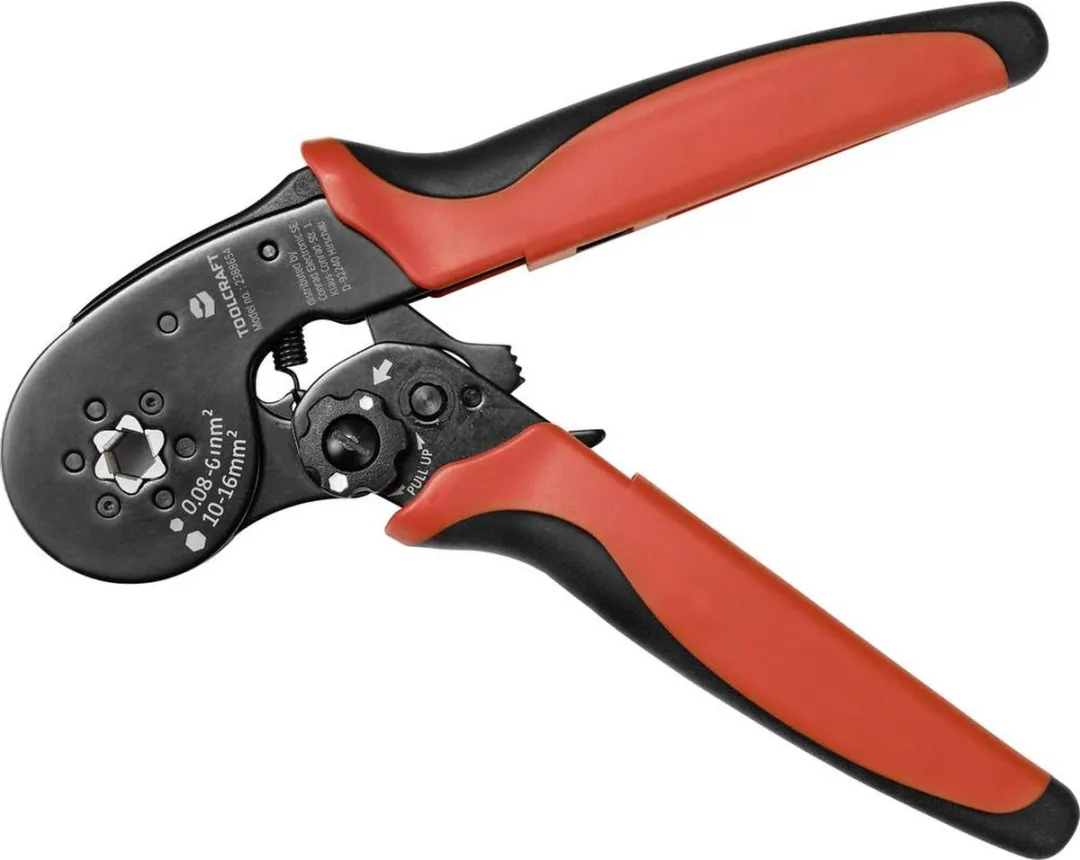 TOOLCRAFT Krimptang Adereindhulzen 0.08-16mm² - Snelverstelling