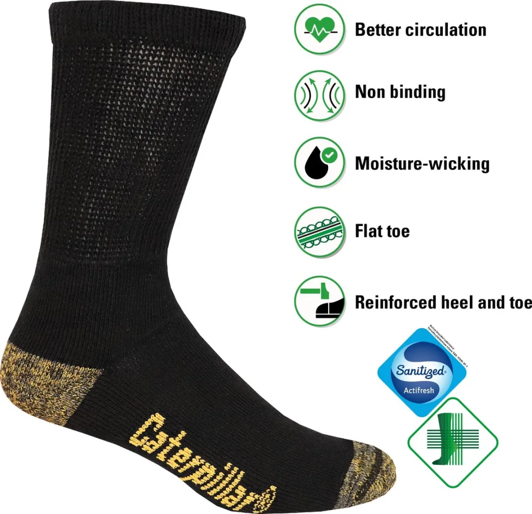 Caterpillar Diabetes Werksok - Zwart 3 Stuks