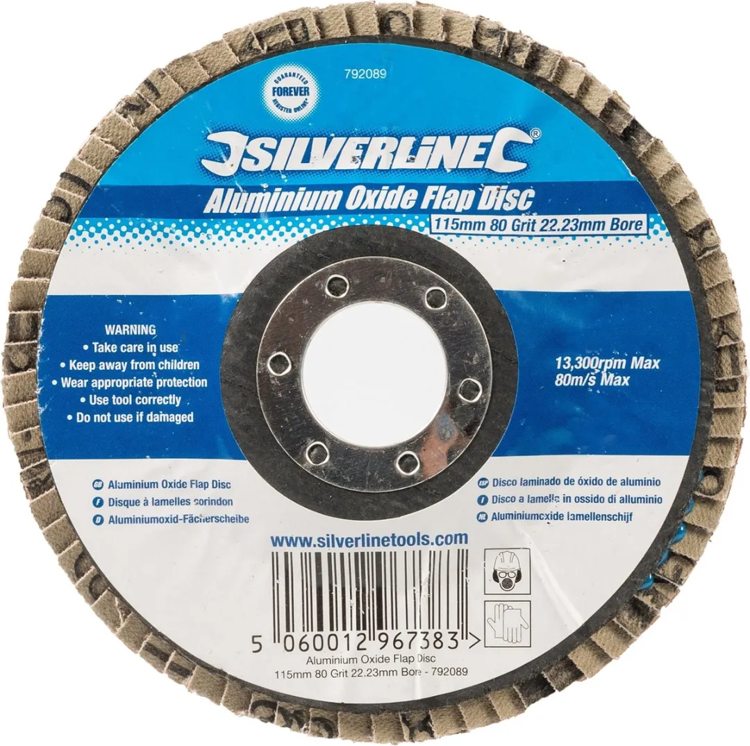 Silverline Aluminiumoxide Lamellenschijf Ø115mm - Korrel 80 - Glasvezel