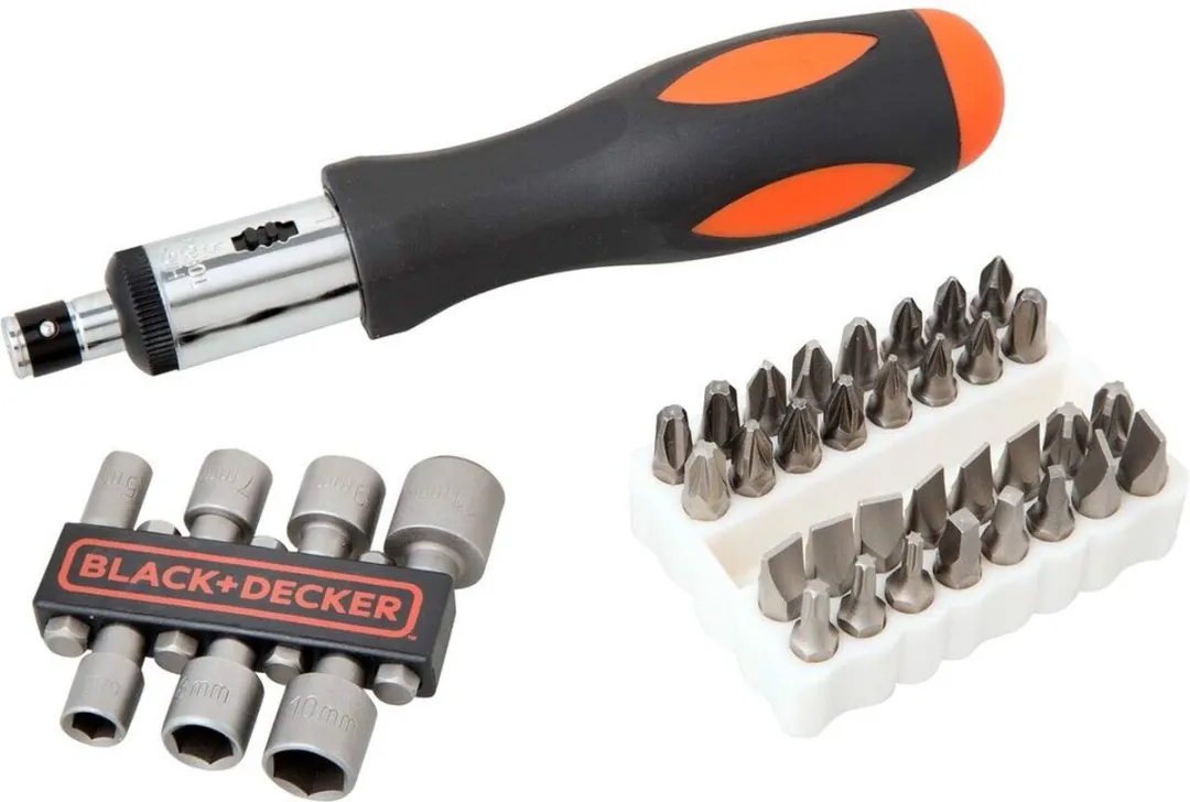 BLACK+DECKER A7062 Schroevendraaierset 40-delig - Ratelsysteem - Zwart