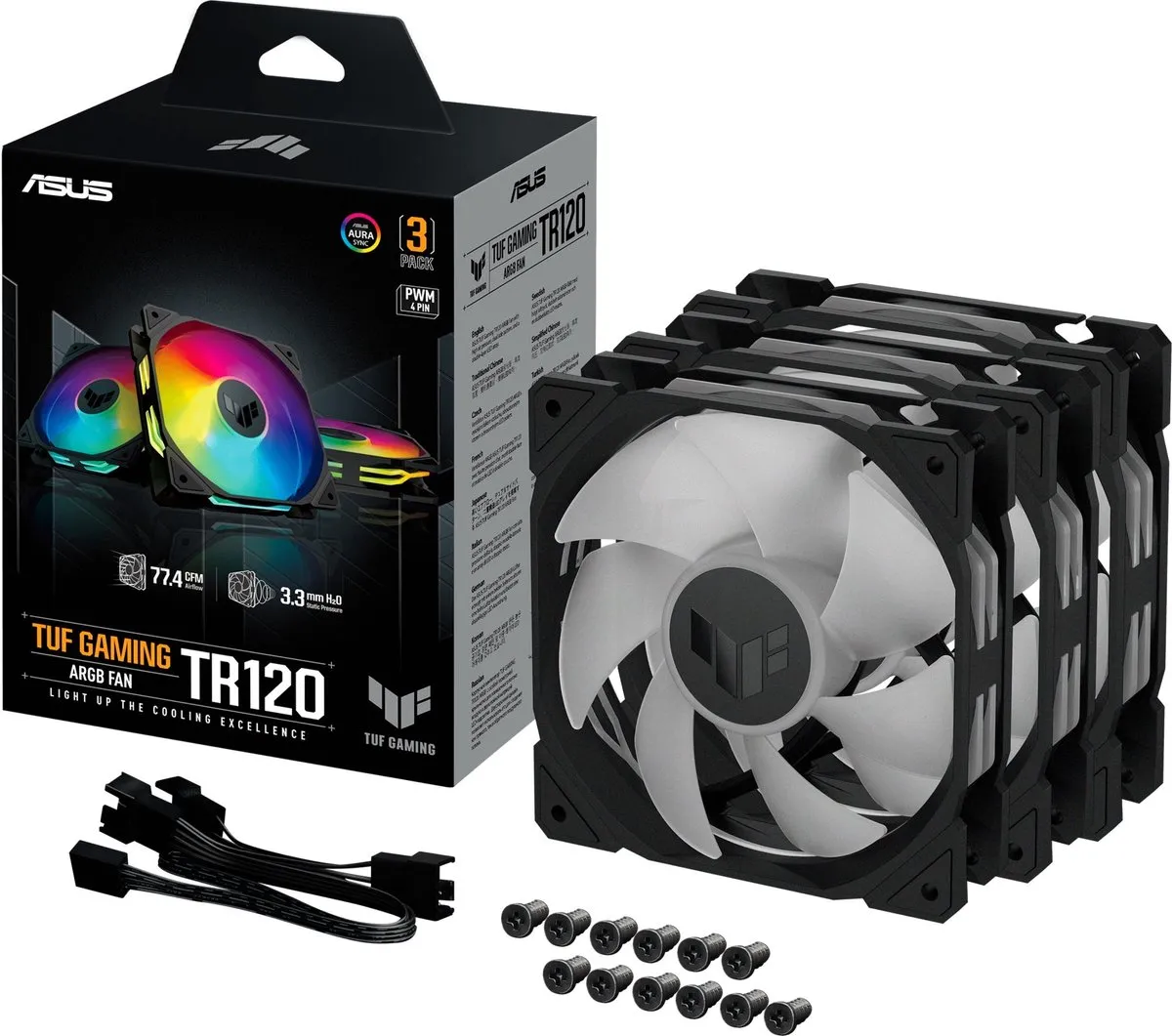 ASUS TUF Gaming TR120 ARGB 3-in-1 - 3x 12cm - Zwart