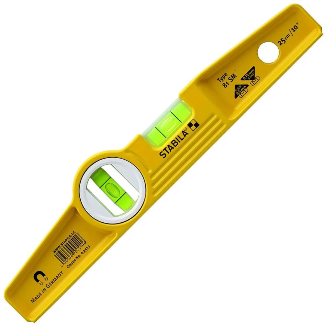 Stabila 81SM Torpedo Waterpas 25cm - Magnetisch - 3 Libellen