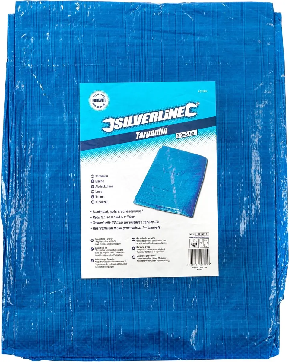 Silverline Duurzaam Afdekzeil 360x300cm - UV-filter