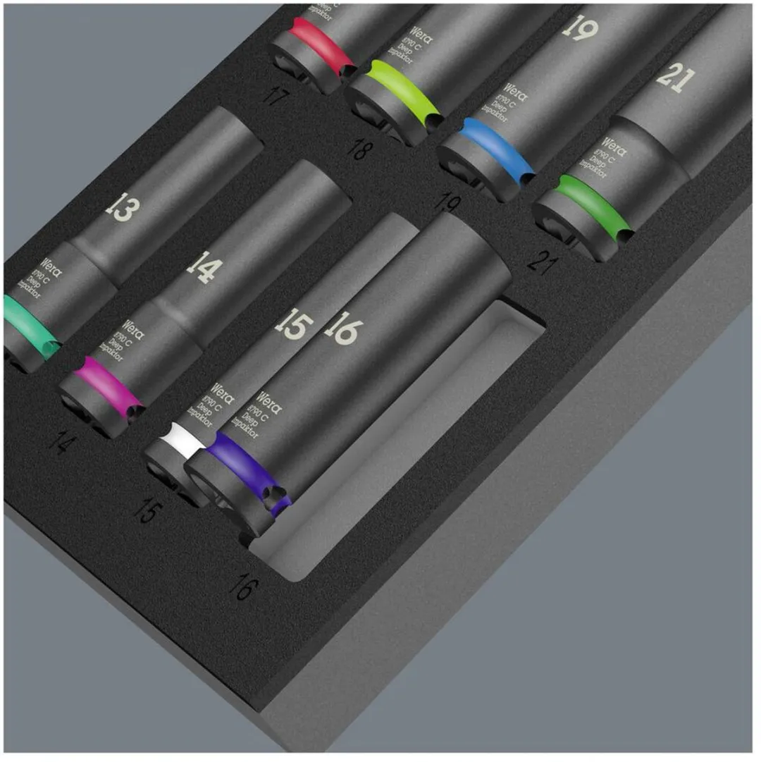 Wera Zyklop C 1/2" Impaktor Deep Set 11-delig - 28 Stuks