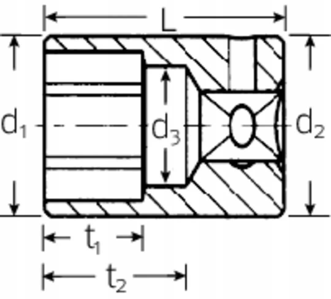 Stahlwille 3/8" 12-kant 1/4" korte dopsleutel