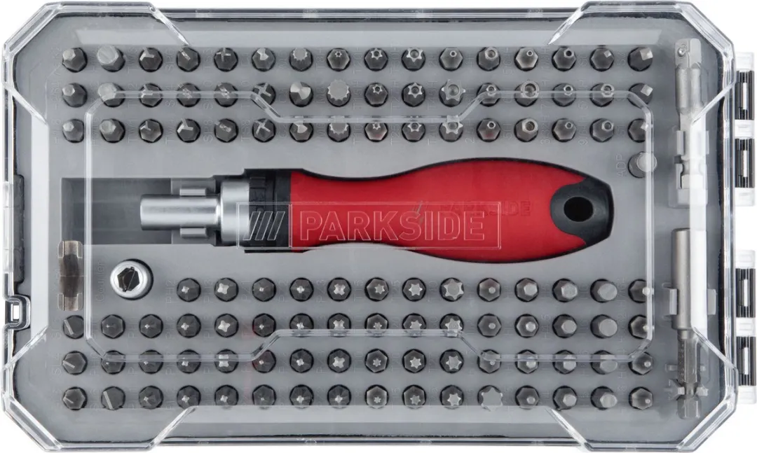 Parkside Ratelschroevendraaier 204942_3631 - 115-delig Bitset - Rood/Zwart