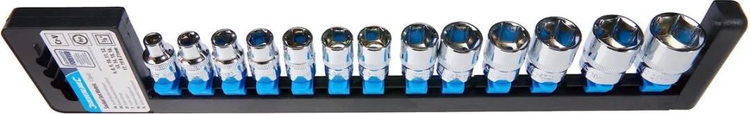 Silverline Metrische Dopsleutelset 13-delig 6-21mm - Chroom vanadium staal