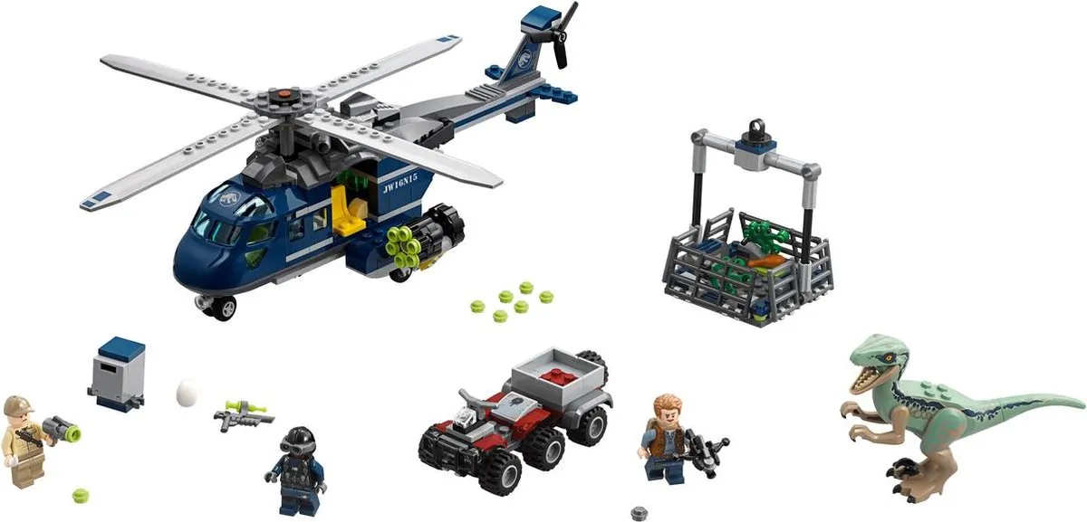 LEGO Jurassic World Helikopterachtervolging van Blue 75928 - 397 Stukken
