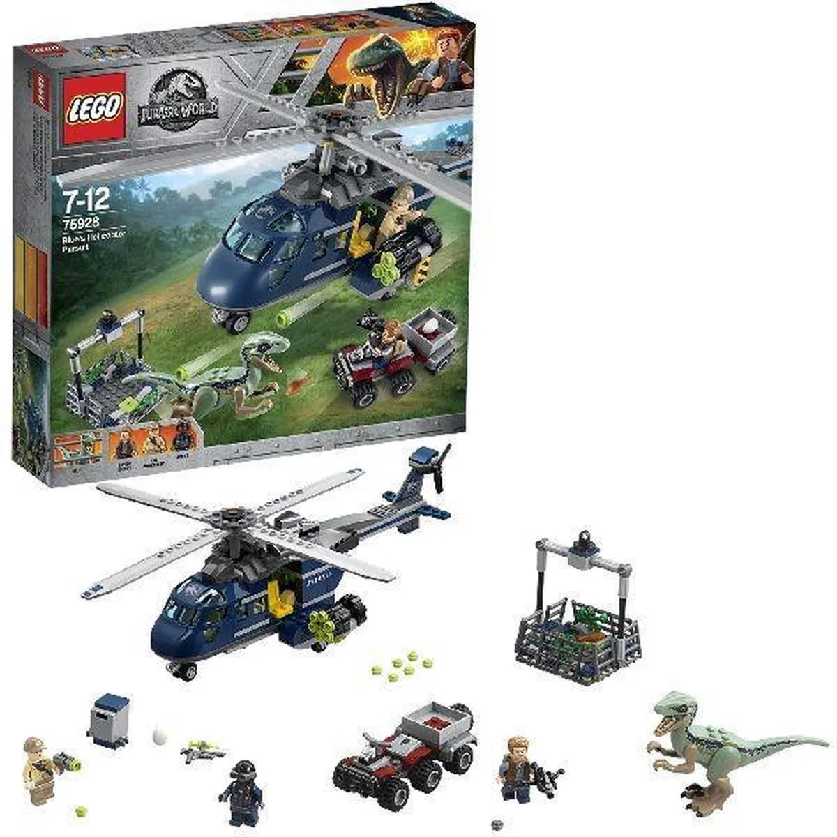 LEGO Jurassic World Helikopterachtervolging van Blue 75928 - 397 Stukken