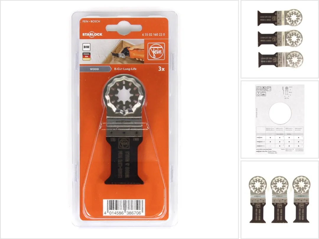 Fein Starlock E-Cut BIM Long-Life Zaagblad 50x35mm - 3 Stuks - afbeelding 6 van 6