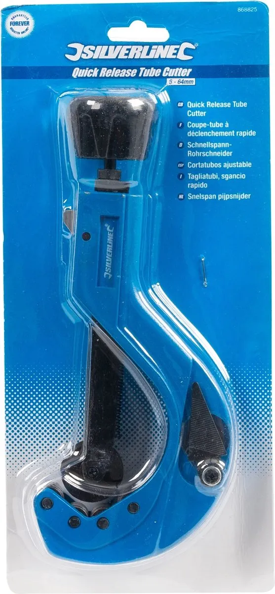 Silverline Snelverstelbare Pijpsnijder 6-64mm - MPN 868825 - Blauw/Zwart