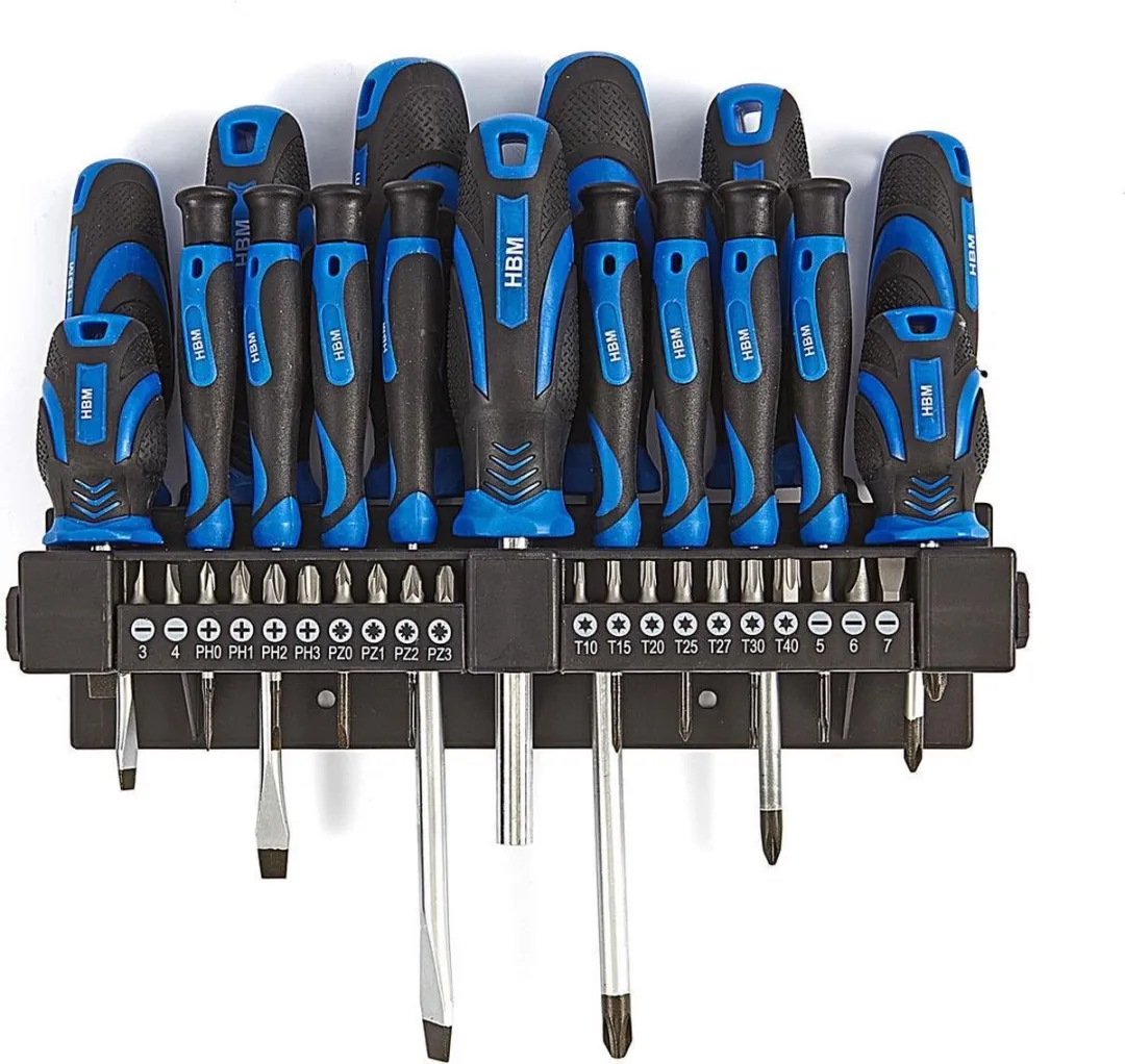 HBM 37 Delige Profi Schroevendraaier- en Bitset 7296 - Blauw/Zwart