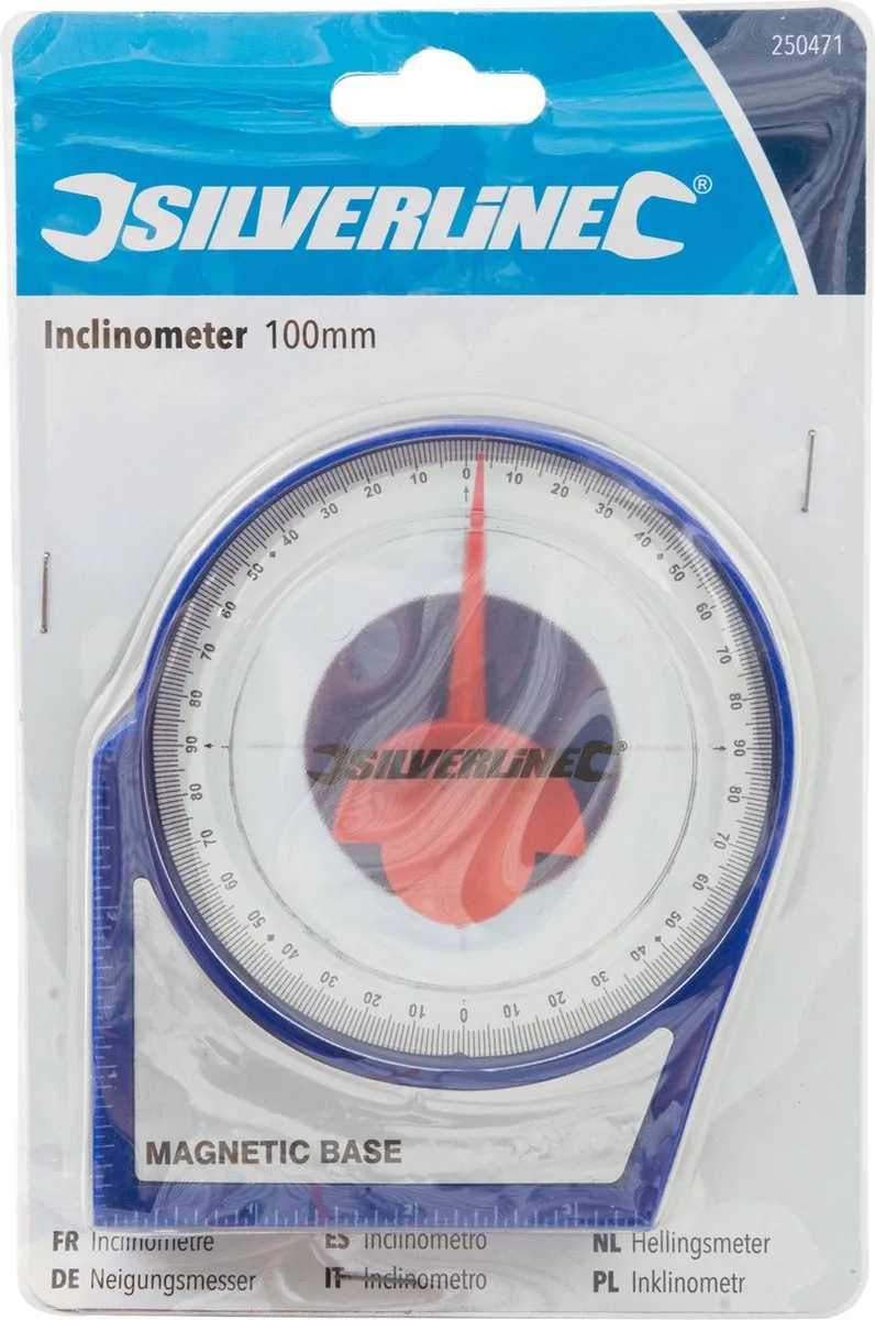 Silverline Hellingmeter 100mm - Rood/Blauw/Zilver
