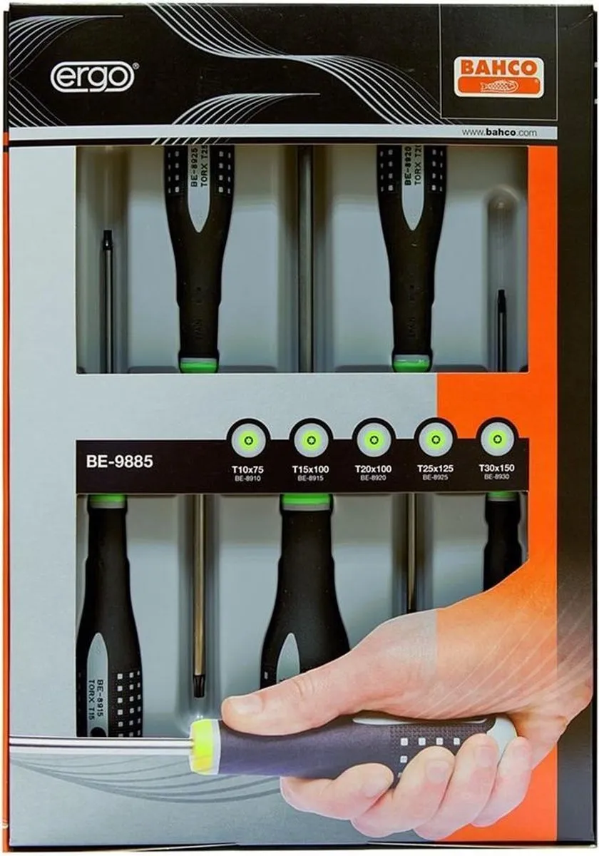 Bahco BE-9885 Schroevendraaierset Torx - 5-delig - afbeelding 6 van 6