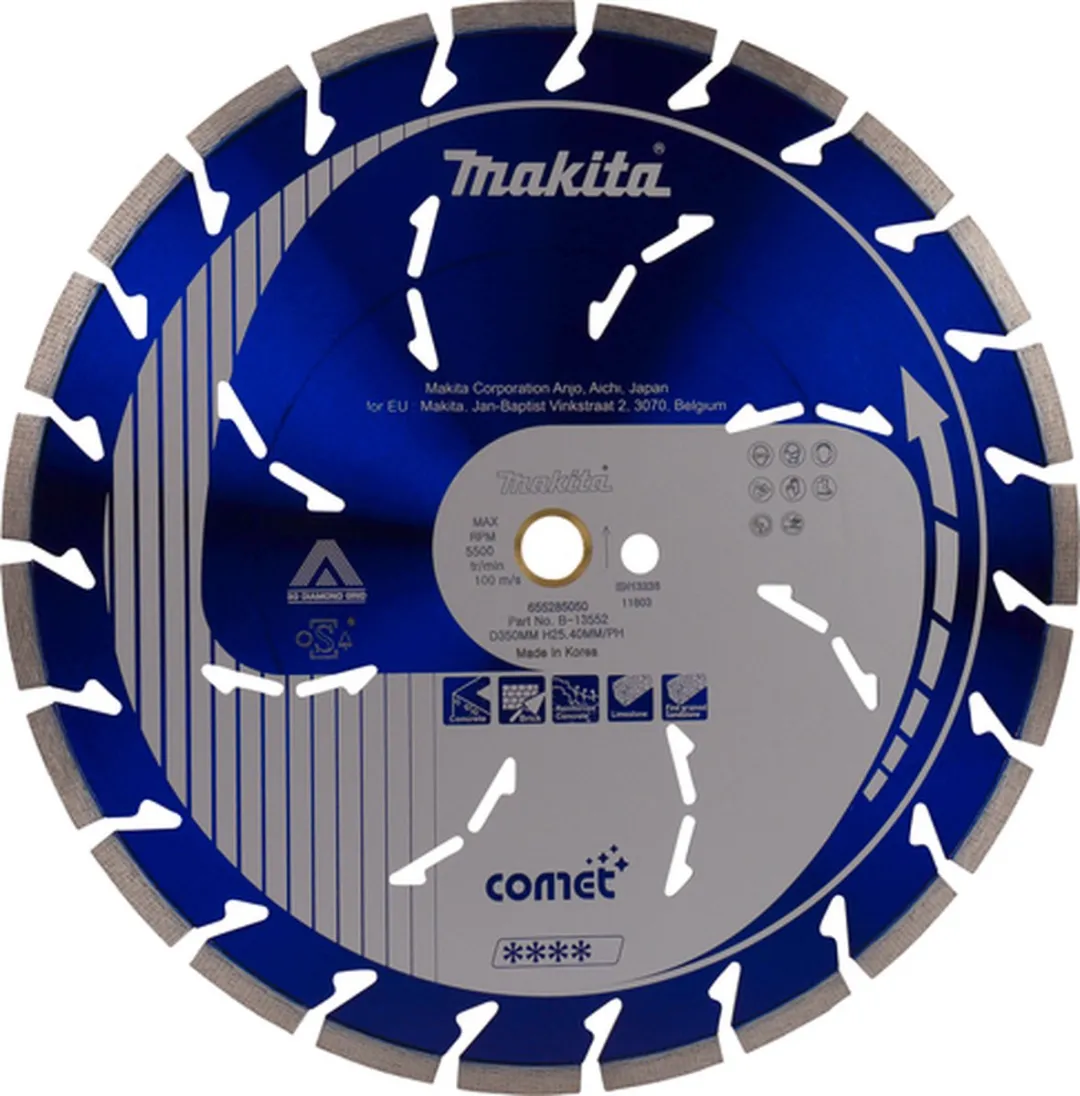 Makita B-13552 Diamantschijf 350mm - Metaal - Blauw